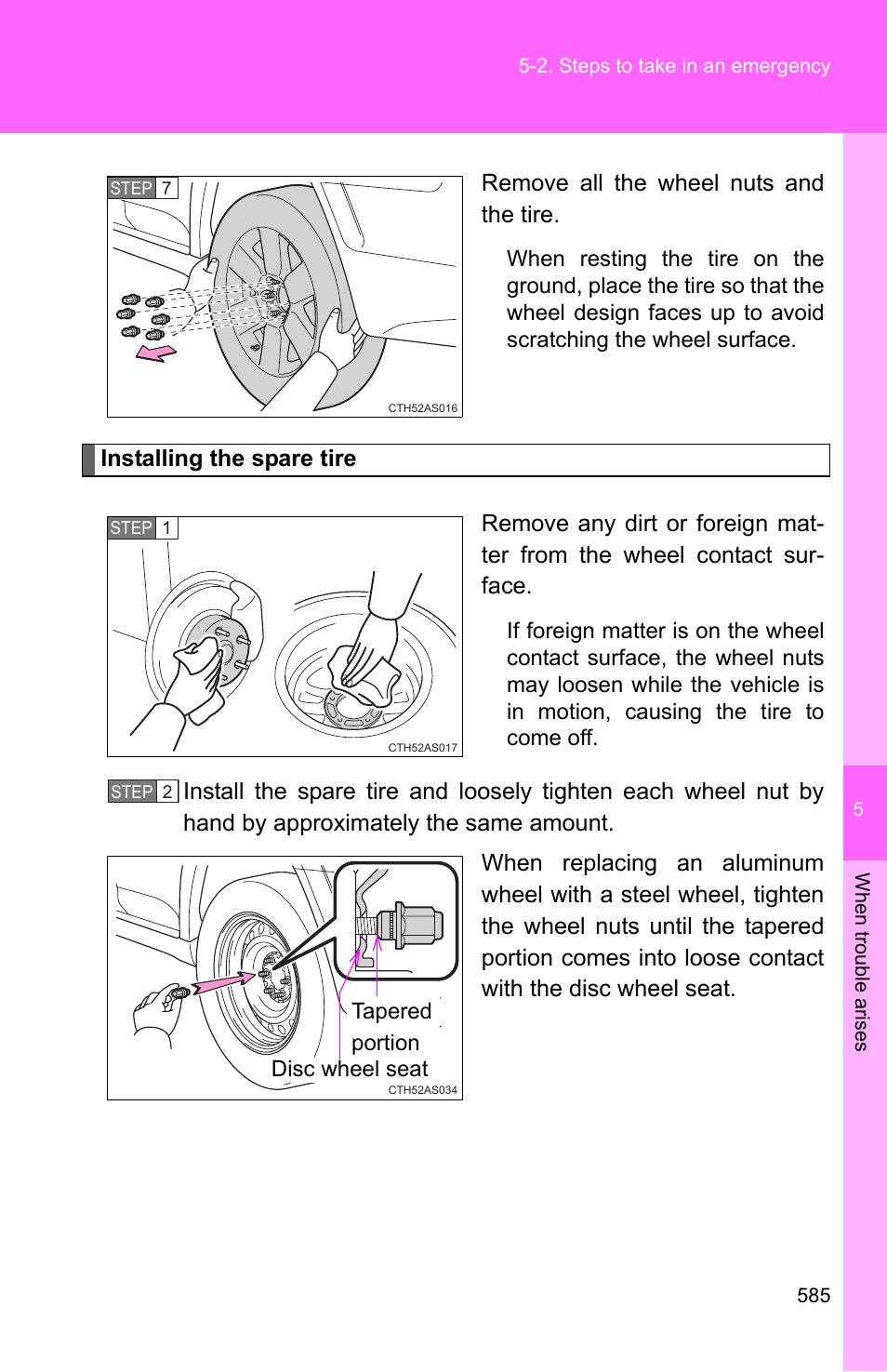 Remove all the wheel nuts and the tire | TOYOTA 2011 4Runner User Manual | Page 605 / 697