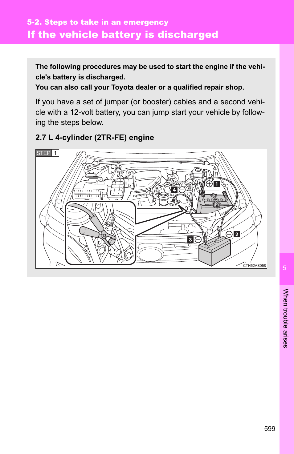 If the vehicle battery is discharged | TOYOTA 2011 4Runner User Manual | Page 619 / 697