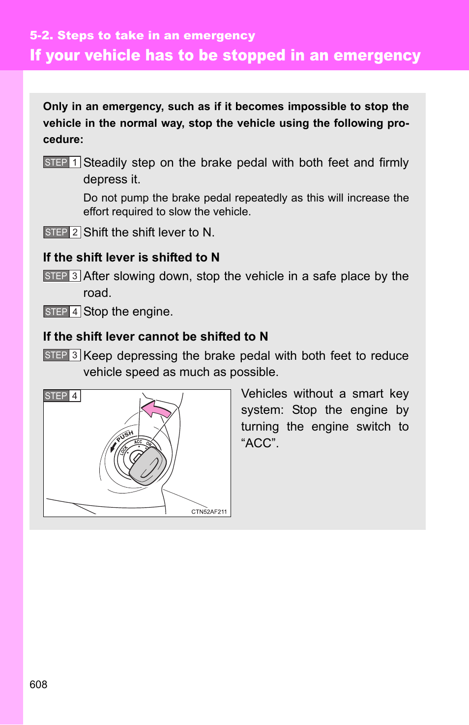 If your vehicle has to be stopped in an emergency | TOYOTA 2011 4Runner User Manual | Page 628 / 697