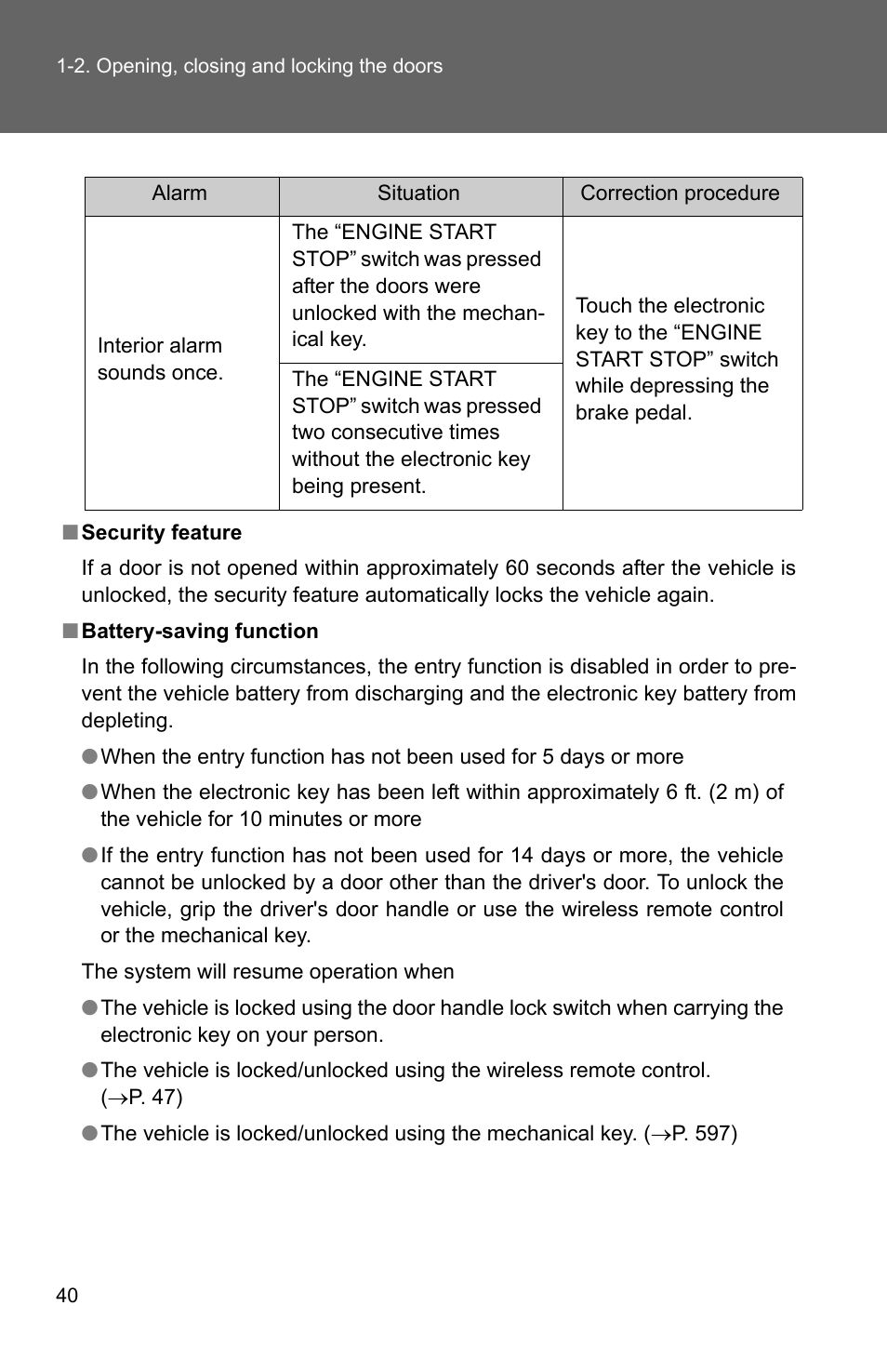 TOYOTA 2011 4Runner User Manual | Page 65 / 697