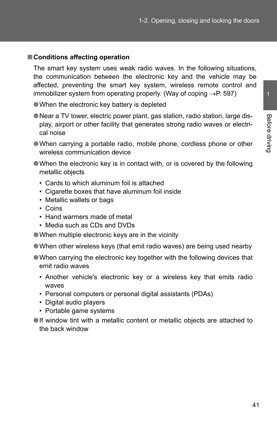 TOYOTA 2011 4Runner User Manual | Page 66 / 697