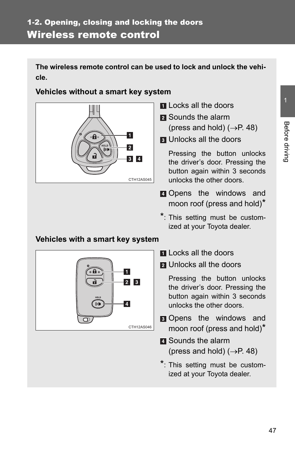 Wireless remote control | TOYOTA 2011 4Runner User Manual | Page 72 / 697