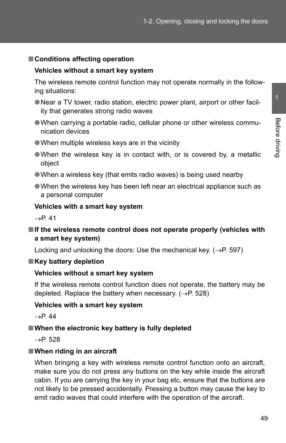 TOYOTA 2011 4Runner User Manual | Page 74 / 697