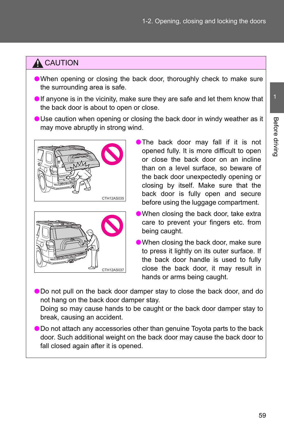 Caution | TOYOTA 2011 4Runner User Manual | Page 84 / 697