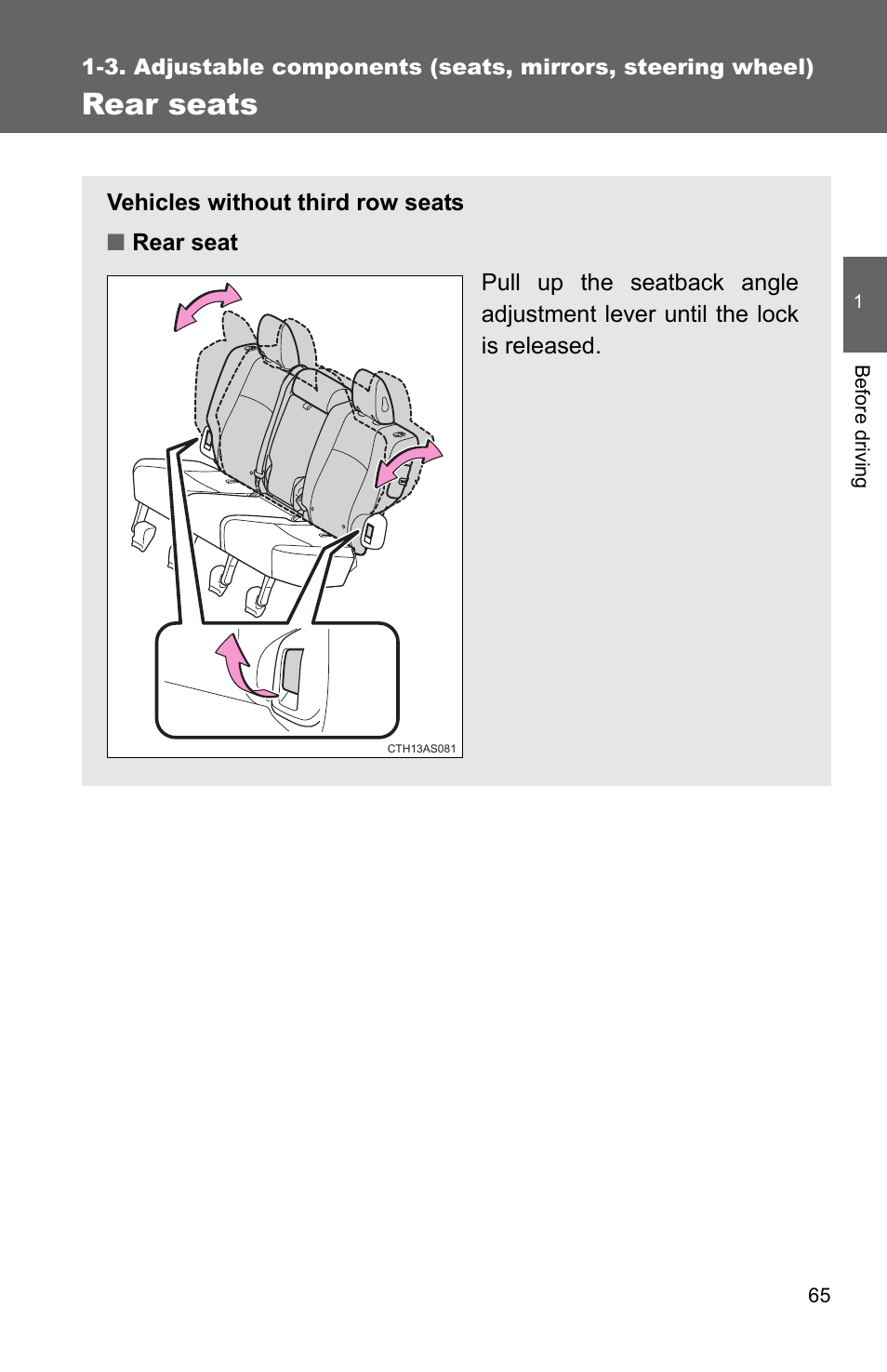 Rear seats | TOYOTA 2011 4Runner User Manual | Page 90 / 697