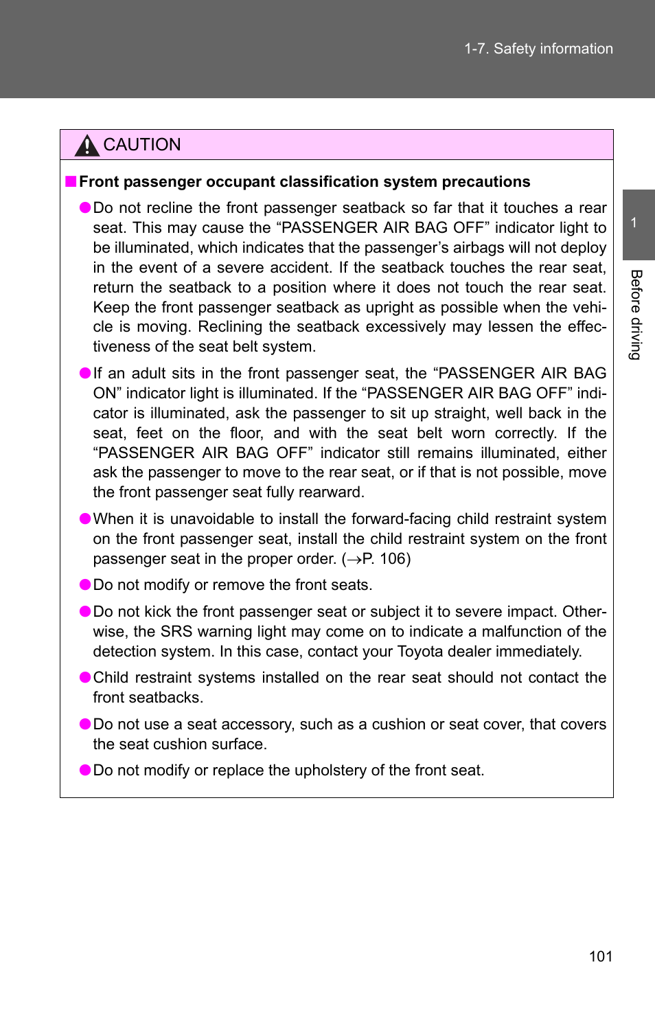 TOYOTA 2011 Corolla User Manual | Page 125 / 524