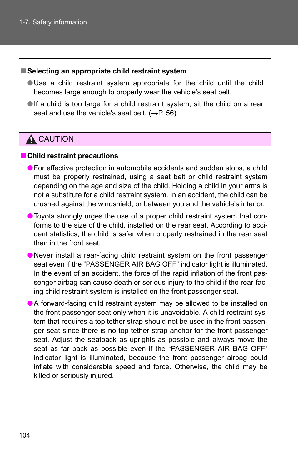 TOYOTA 2011 Corolla User Manual | Page 128 / 524