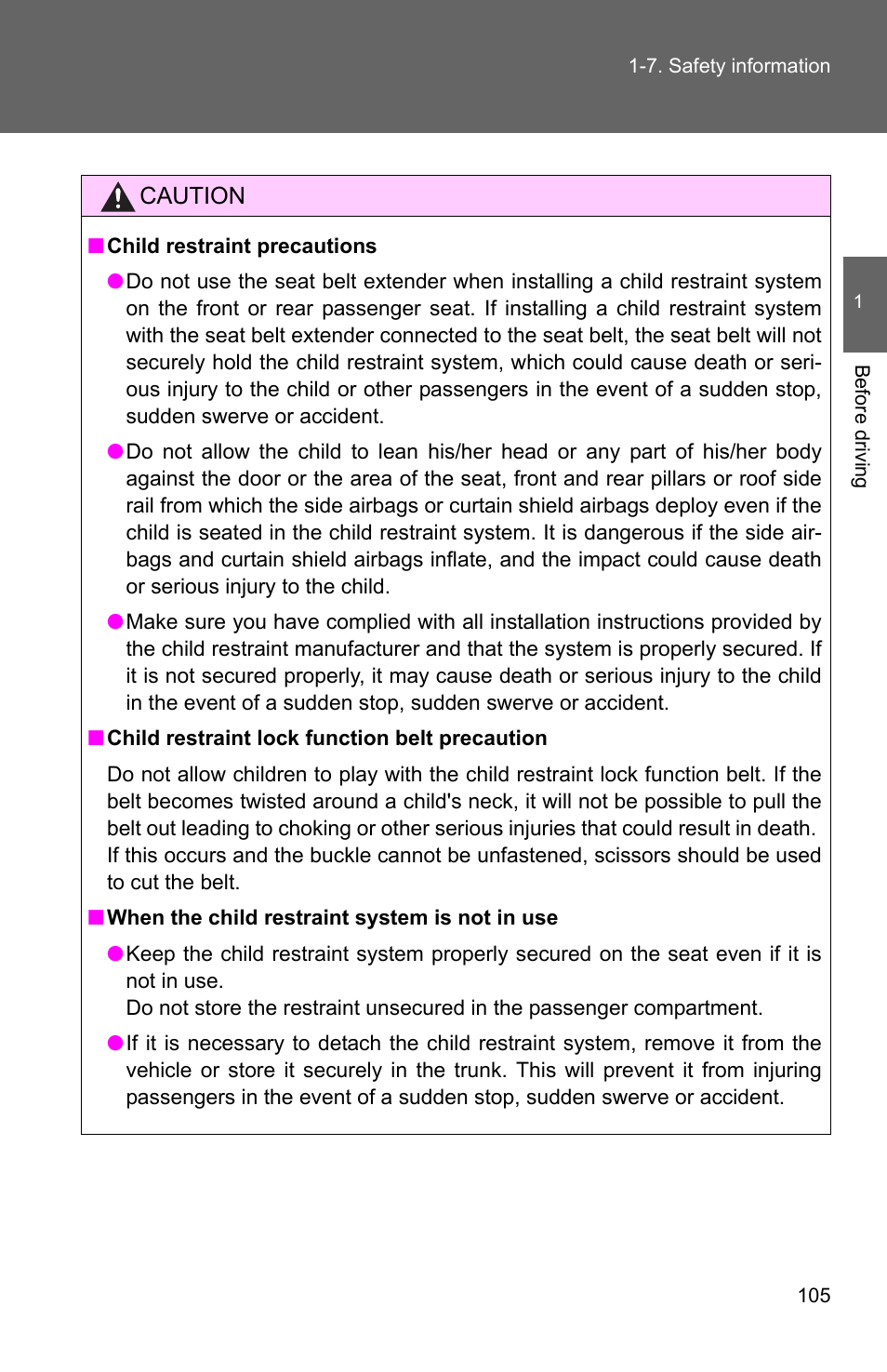 TOYOTA 2011 Corolla User Manual | Page 129 / 524