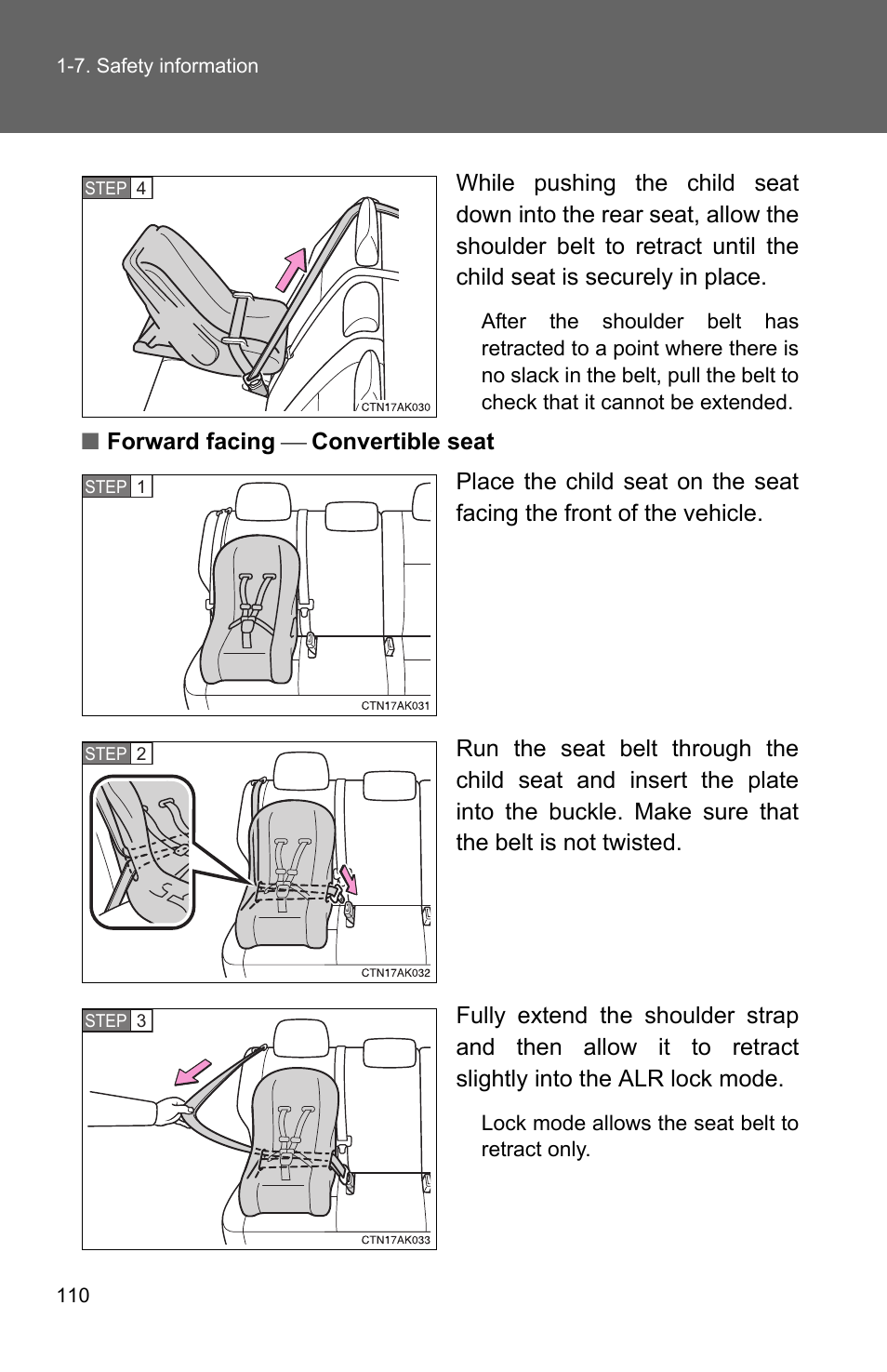 TOYOTA 2011 Corolla User Manual | Page 134 / 524