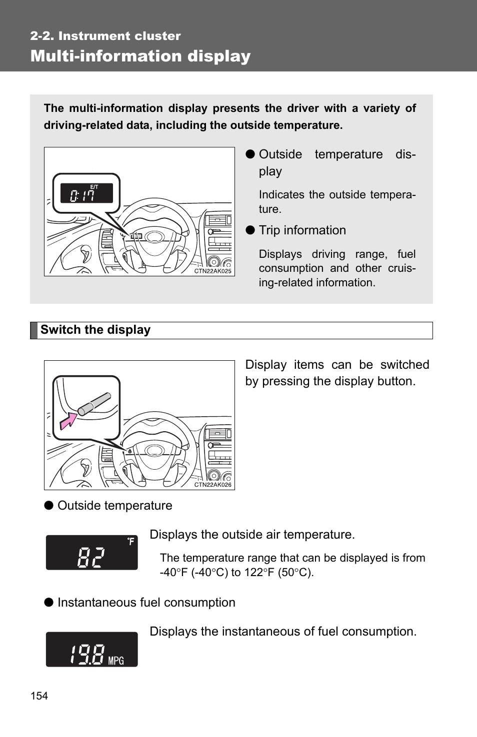 Multi-information display | TOYOTA 2011 Corolla User Manual | Page 177 / 524