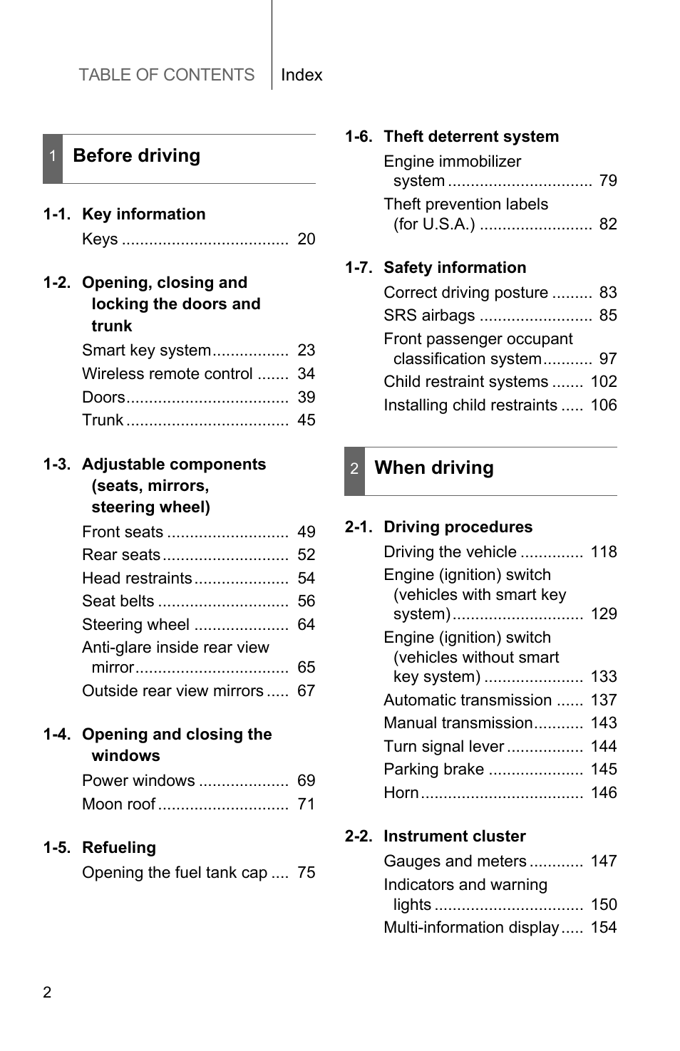 TOYOTA 2011 Corolla User Manual | Page 2 / 524