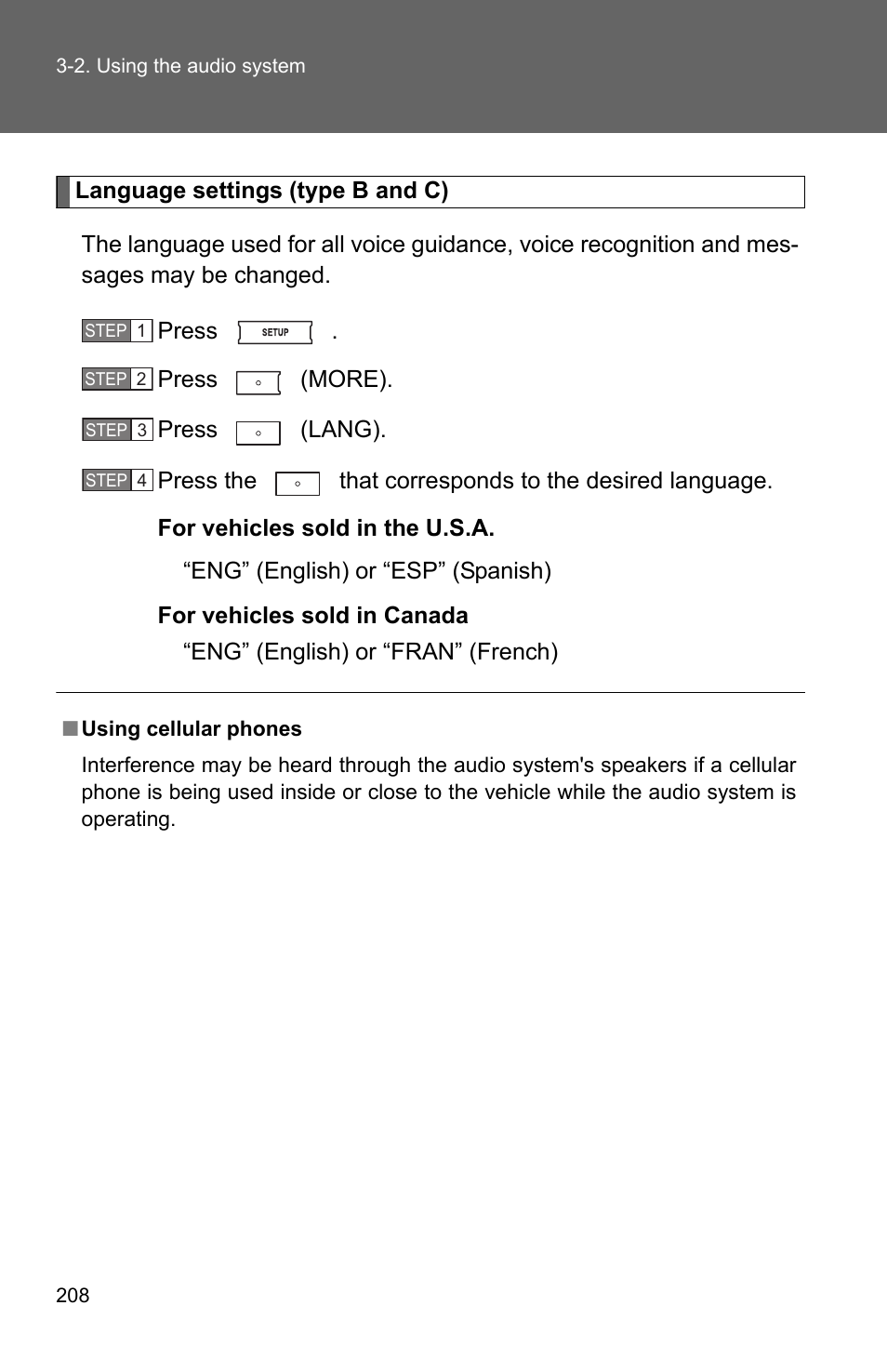 TOYOTA 2011 Corolla User Manual | Page 209 / 524