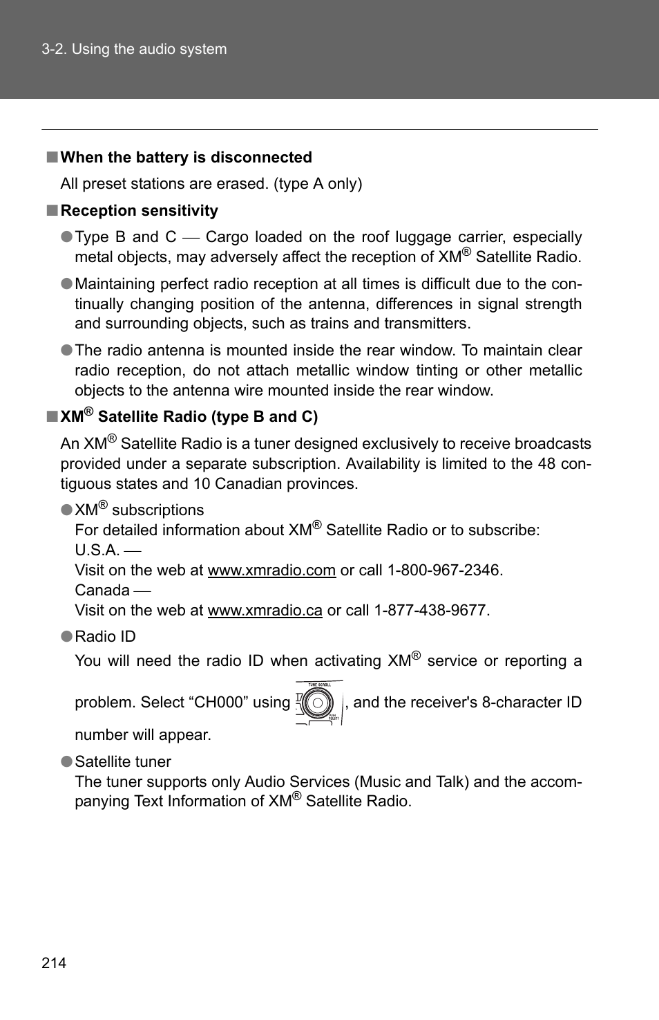 TOYOTA 2011 Corolla User Manual | Page 215 / 524