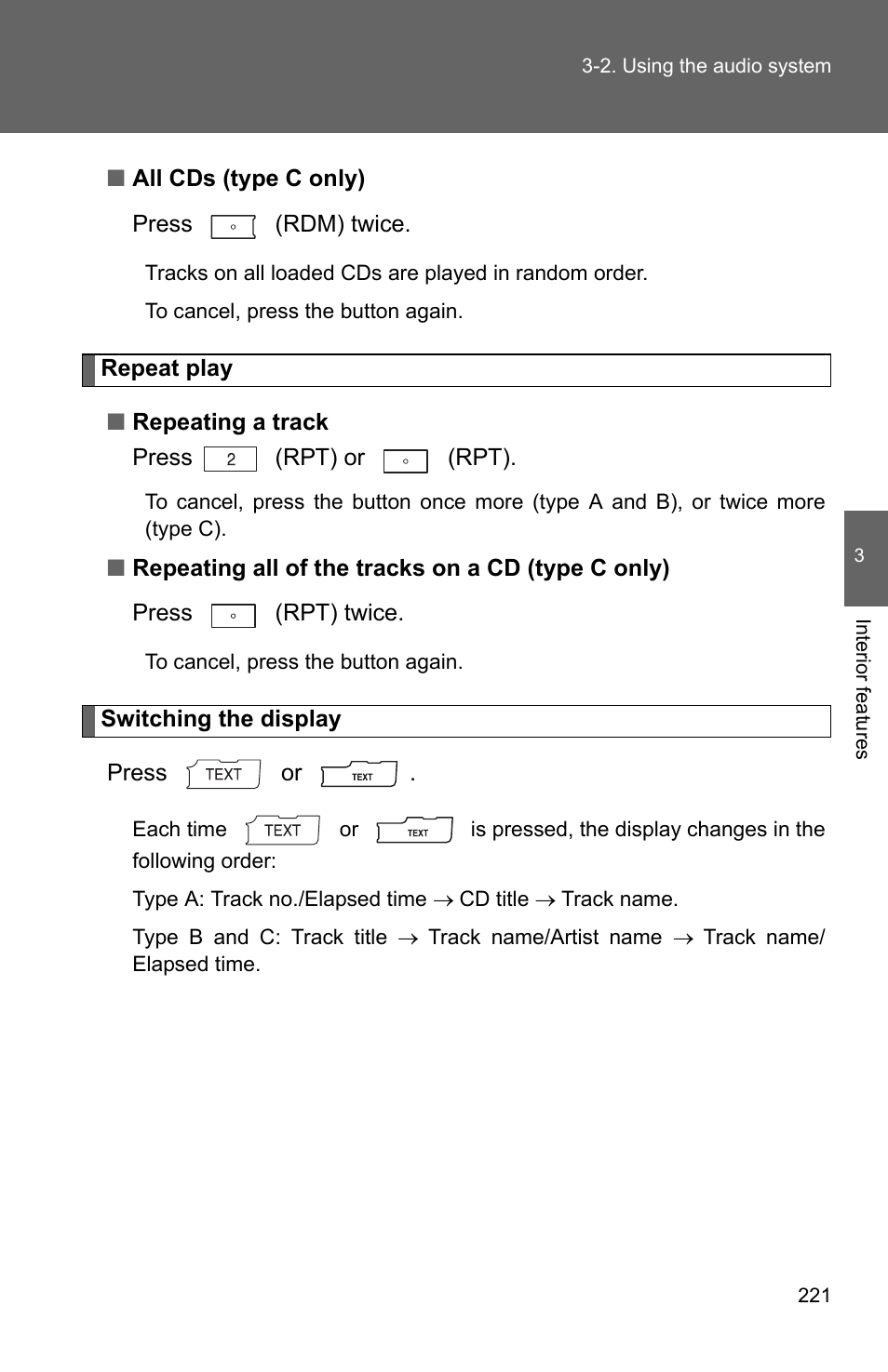 TOYOTA 2011 Corolla User Manual | Page 222 / 524