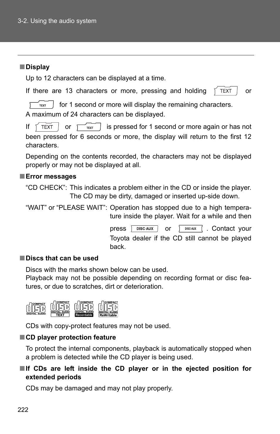 TOYOTA 2011 Corolla User Manual | Page 223 / 524