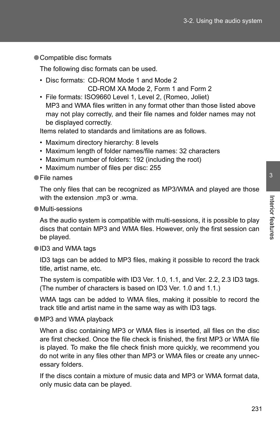 TOYOTA 2011 Corolla User Manual | Page 232 / 524