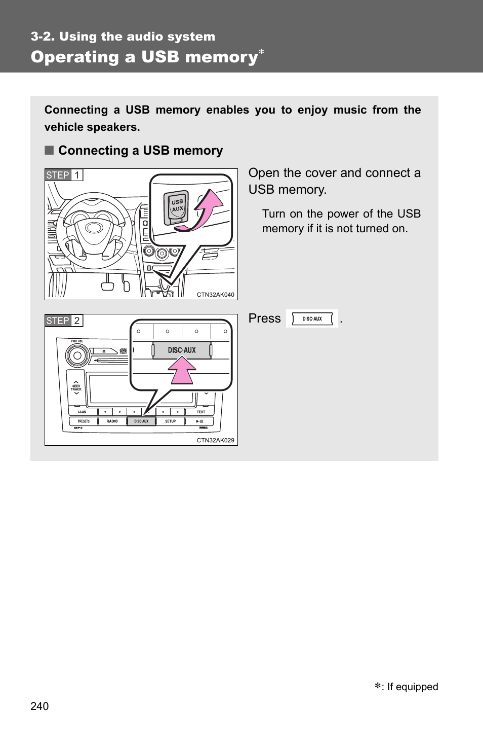 P. 240 | TOYOTA 2011 Corolla User Manual | Page 241 / 524