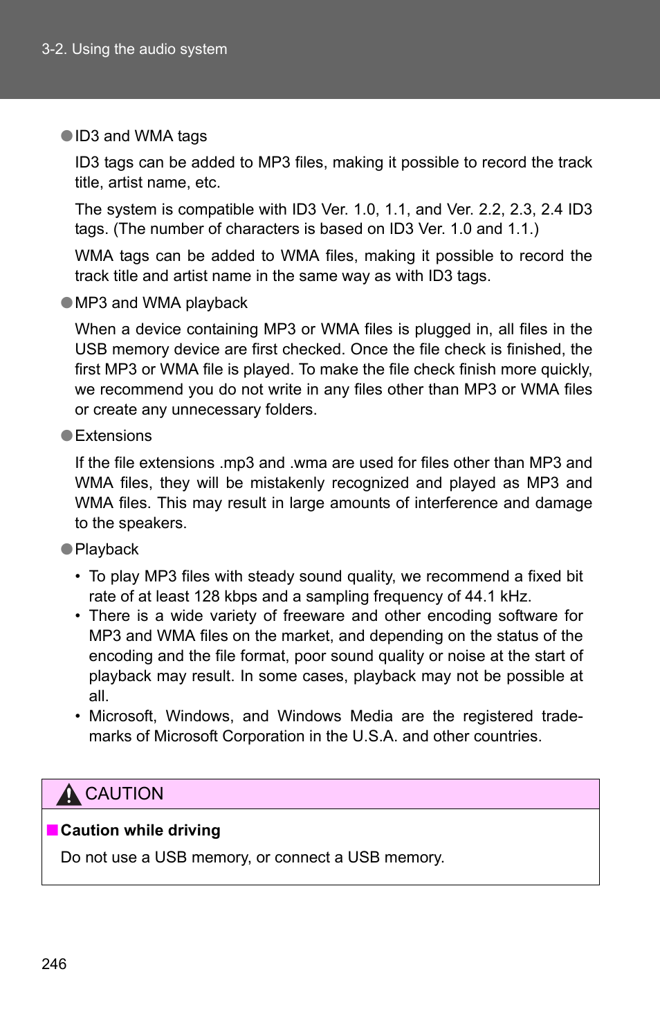 TOYOTA 2011 Corolla User Manual | Page 247 / 524