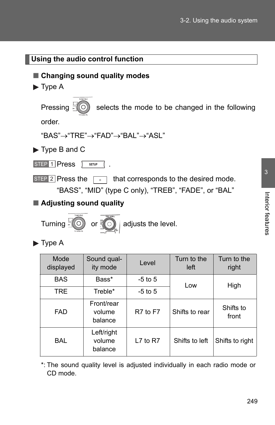 TOYOTA 2011 Corolla User Manual | Page 250 / 524