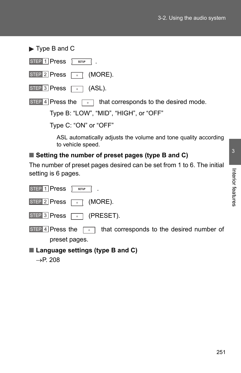 TOYOTA 2011 Corolla User Manual | Page 252 / 524