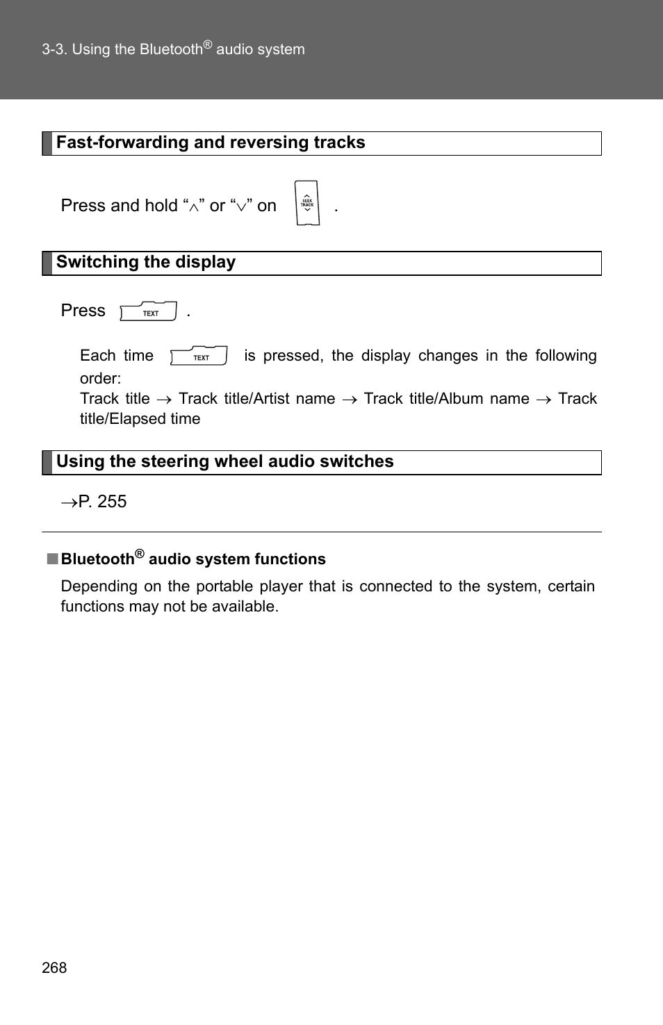 TOYOTA 2011 Corolla User Manual | Page 269 / 524