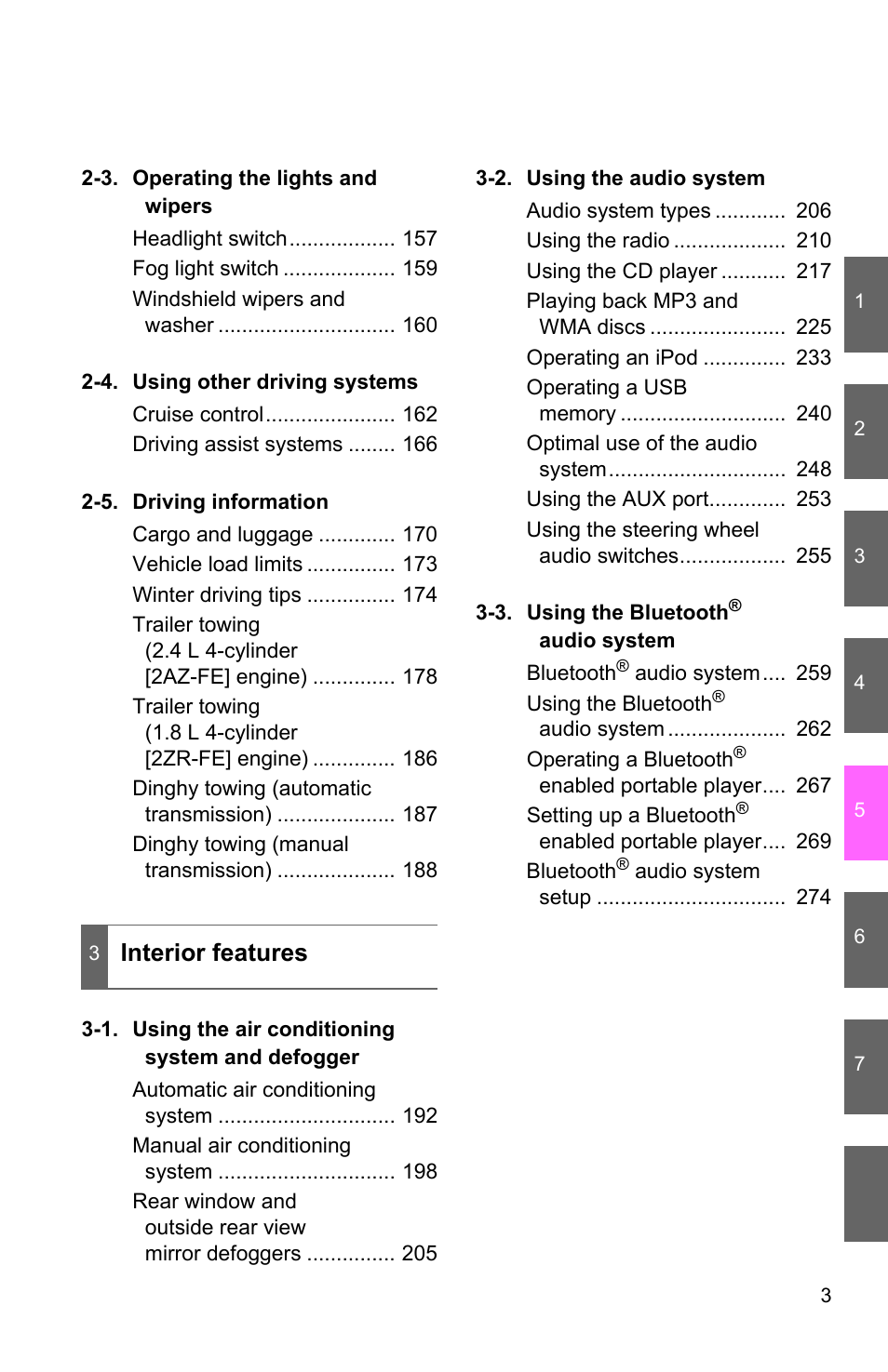Interior features | TOYOTA 2011 Corolla User Manual | Page 3 / 524