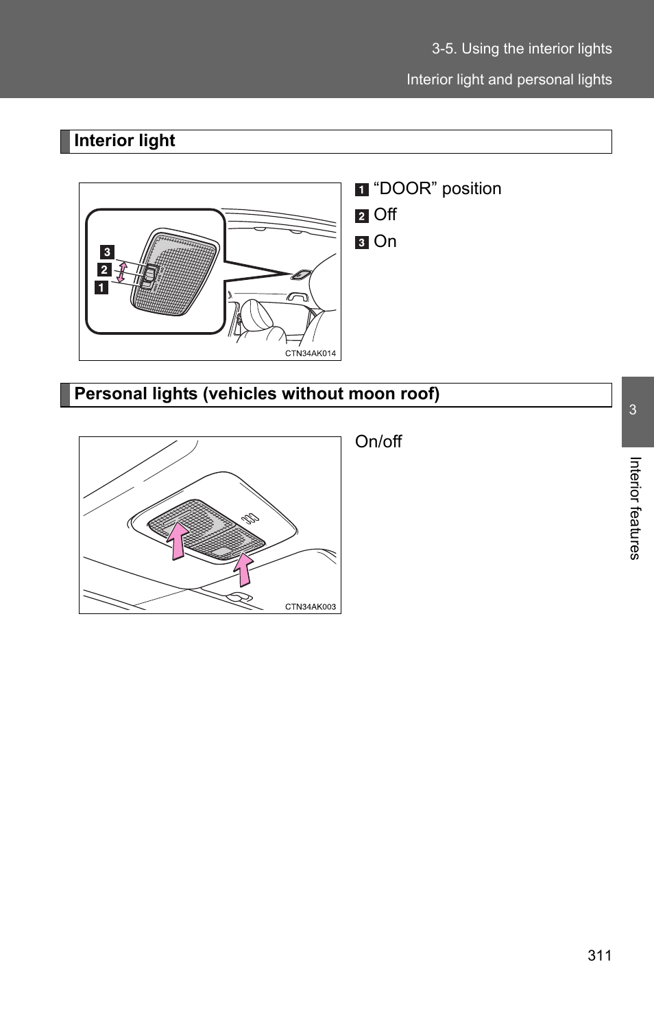 TOYOTA 2011 Corolla User Manual | Page 312 / 524