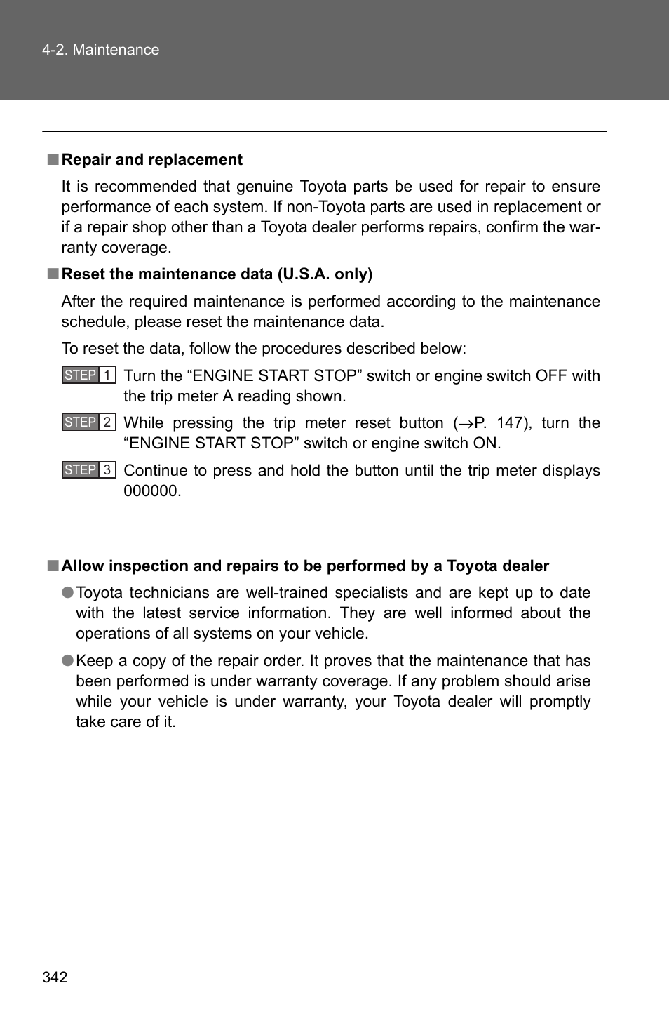 TOYOTA 2011 Corolla User Manual | Page 342 / 524