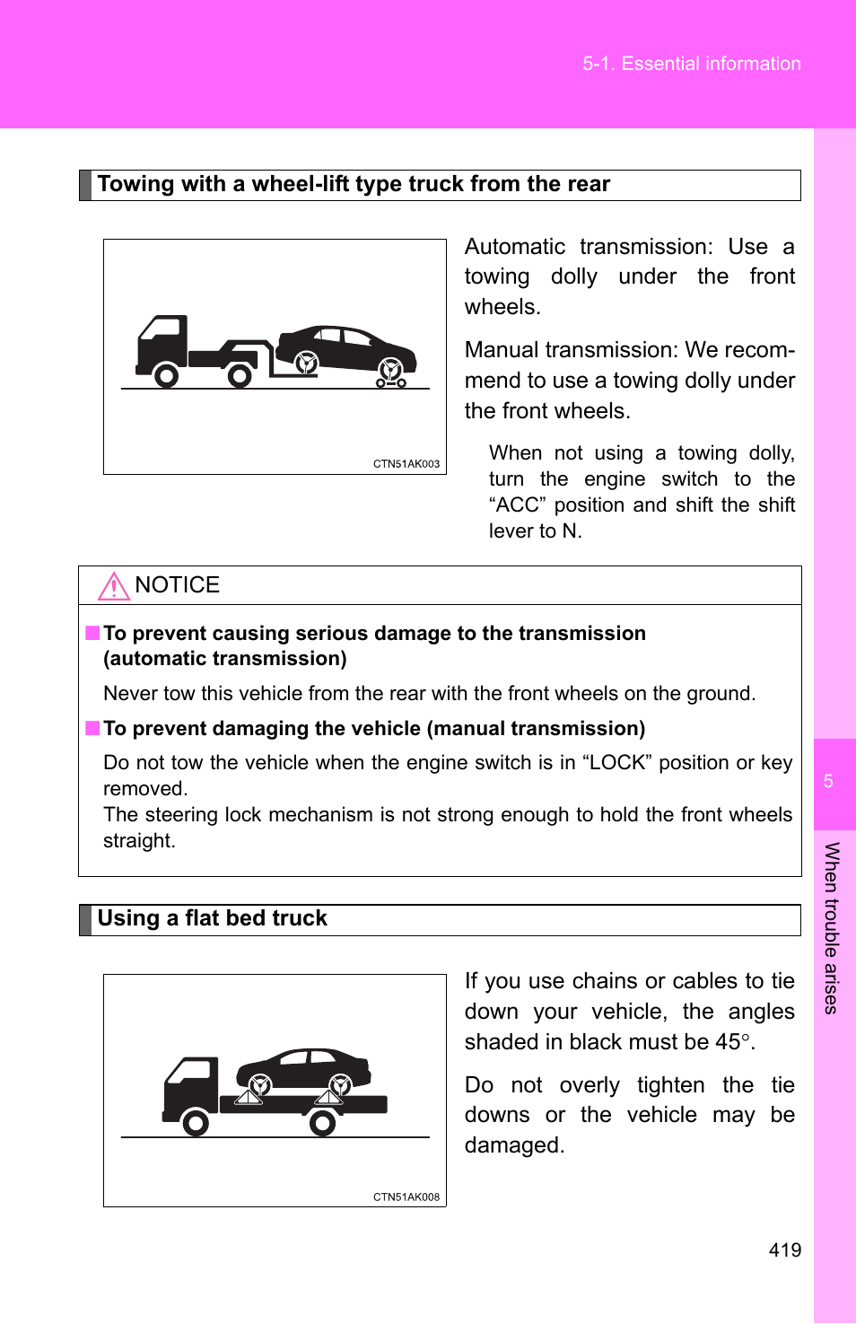 TOYOTA 2011 Corolla User Manual | Page 419 / 524