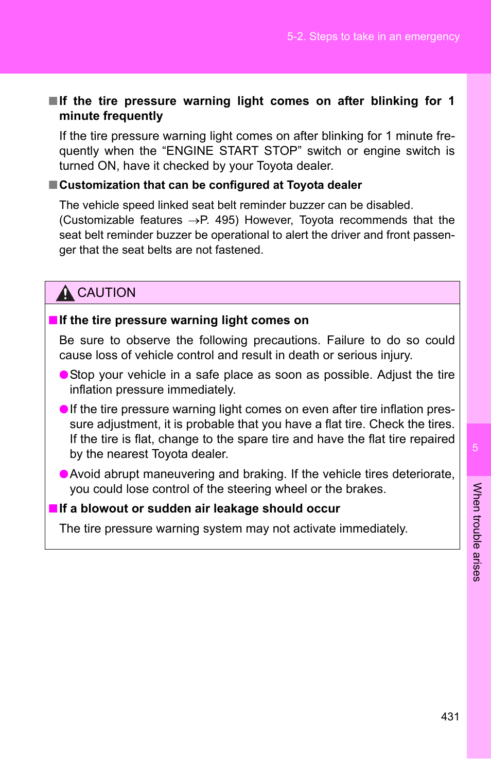 TOYOTA 2011 Corolla User Manual | Page 431 / 524