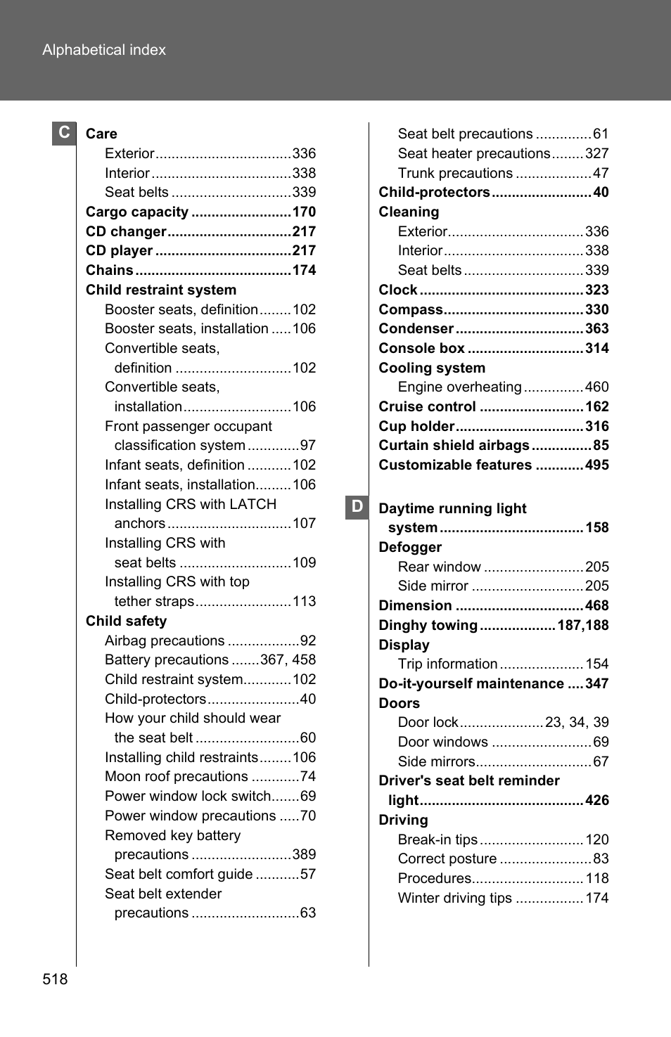 TOYOTA 2011 Corolla User Manual | Page 514 / 524