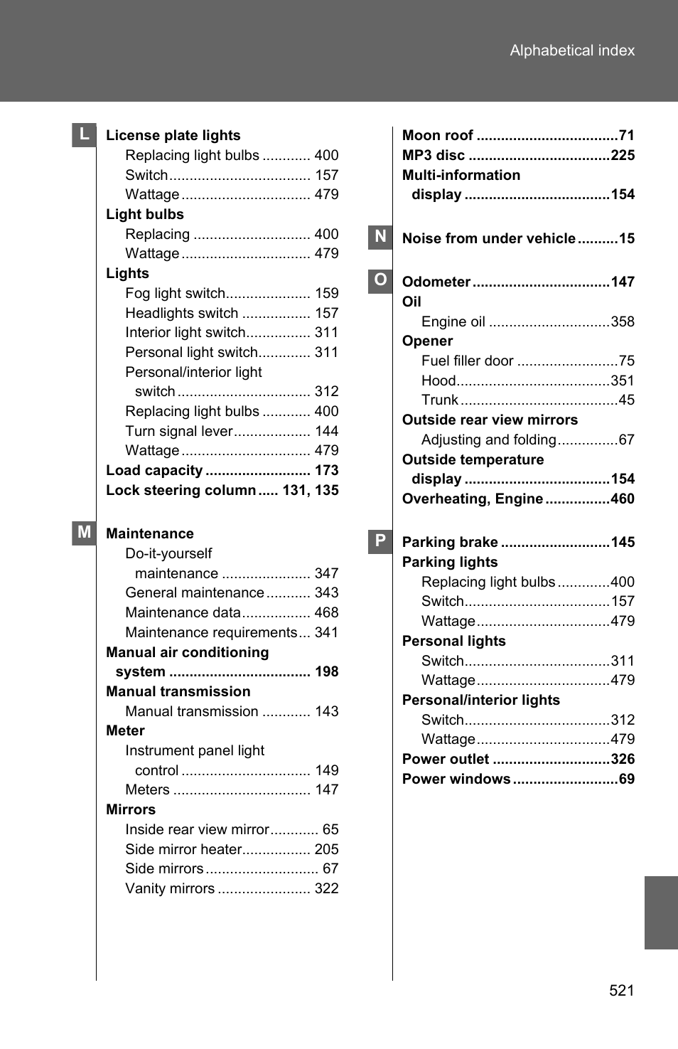TOYOTA 2011 Corolla User Manual | Page 517 / 524