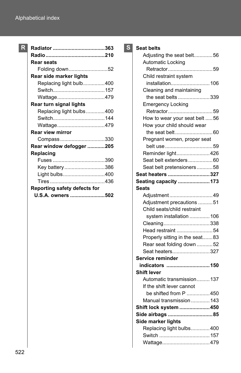 TOYOTA 2011 Corolla User Manual | Page 518 / 524