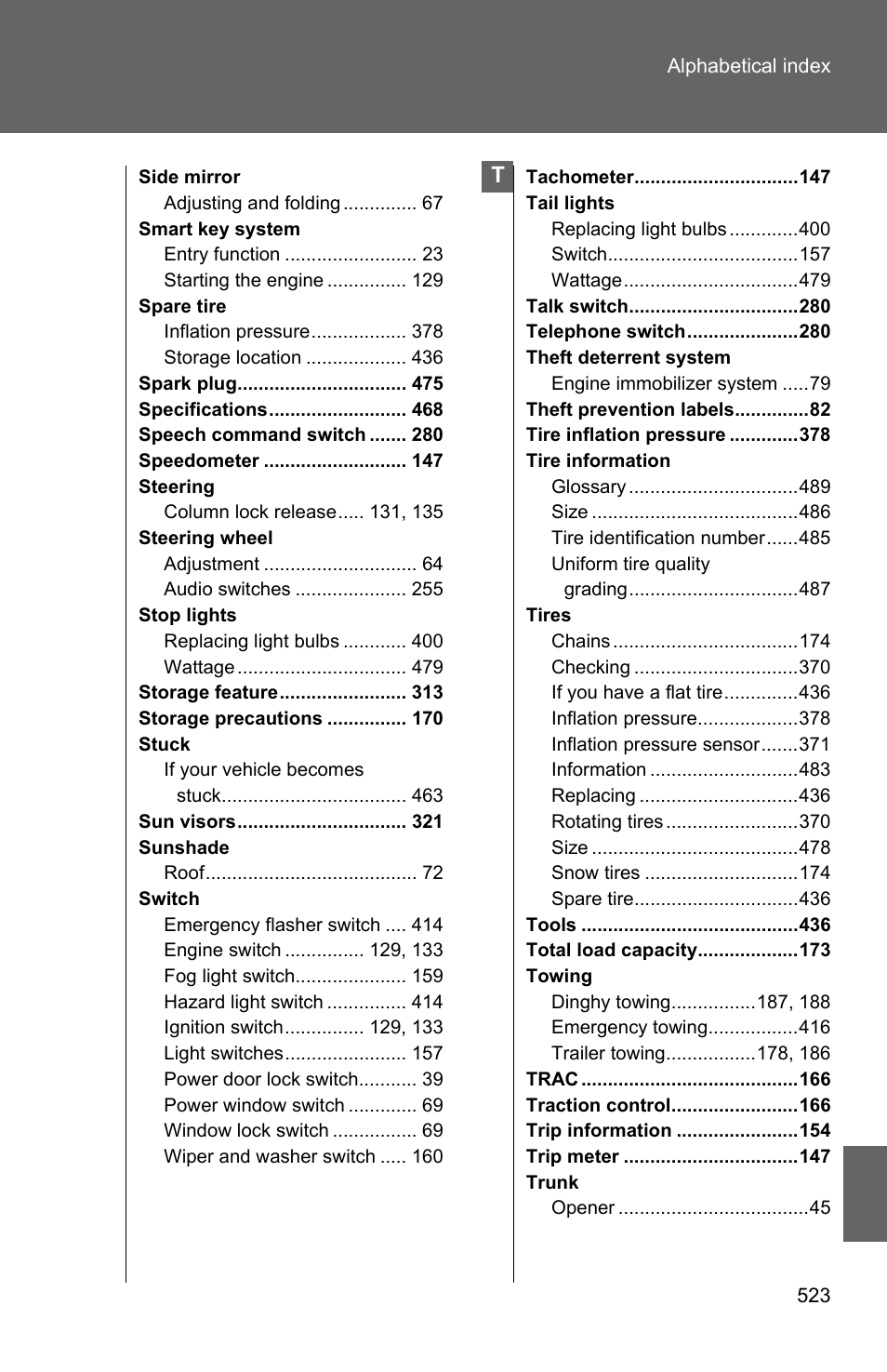 TOYOTA 2011 Corolla User Manual | Page 519 / 524