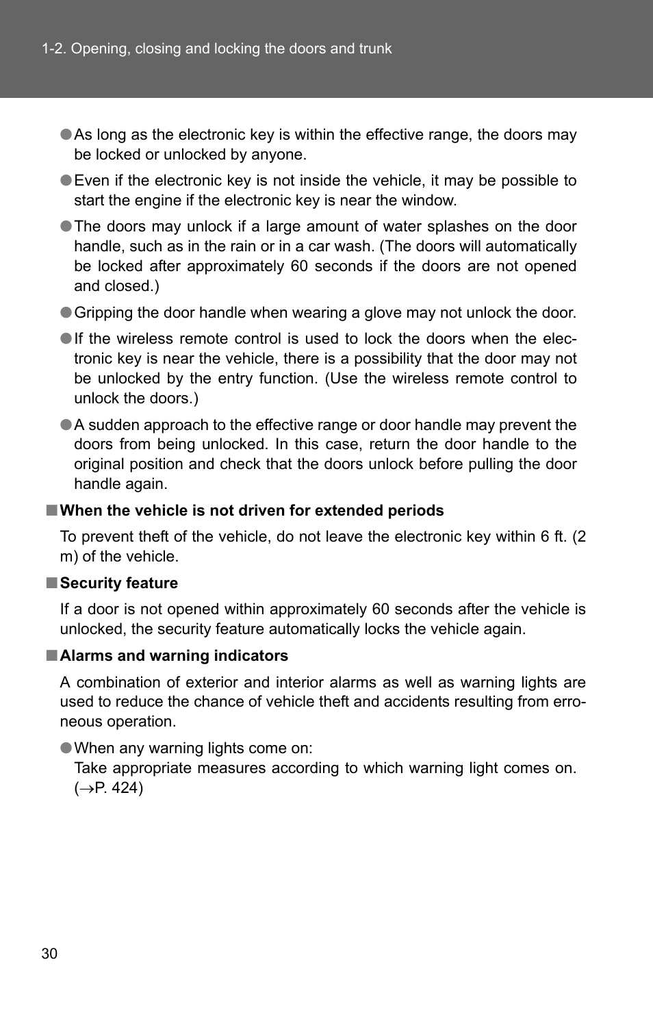 TOYOTA 2011 Corolla User Manual | Page 54 / 524