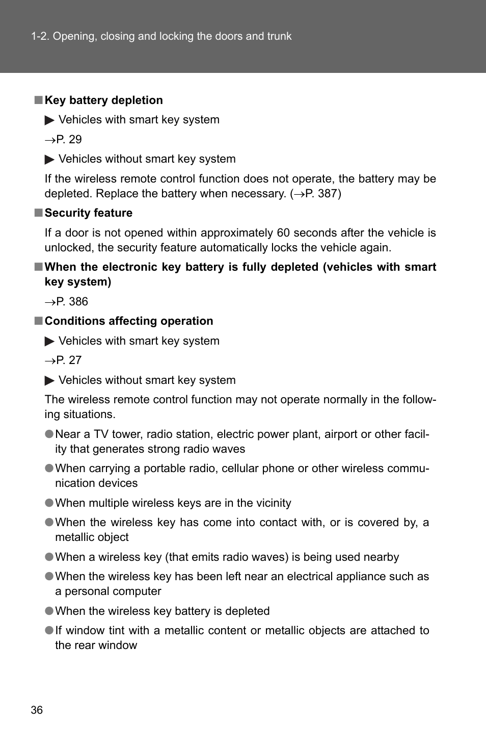 TOYOTA 2011 Corolla User Manual | Page 60 / 524