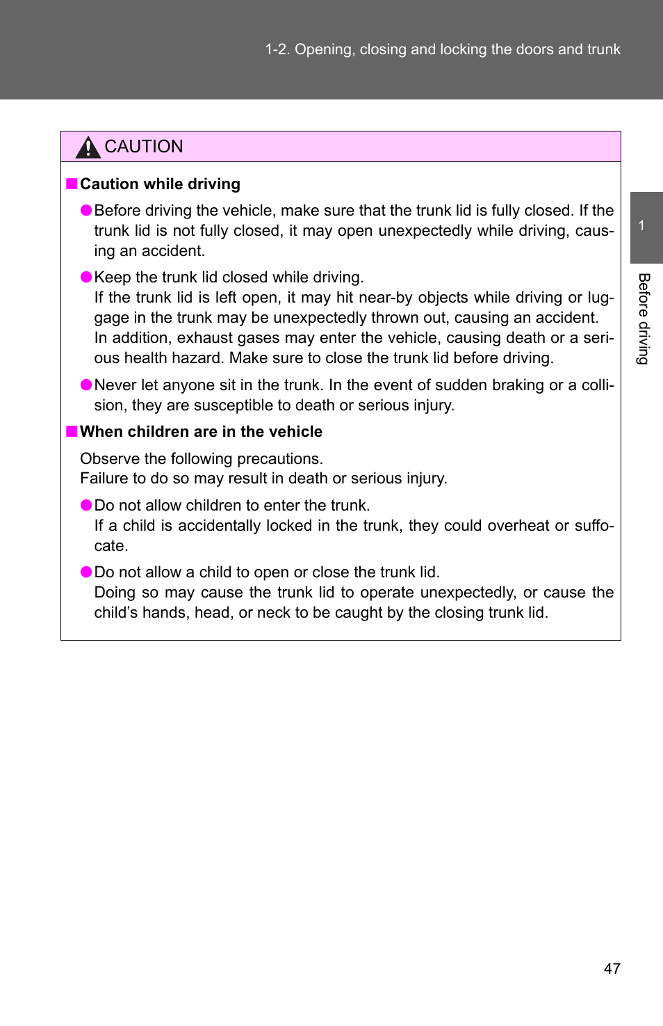 TOYOTA 2011 Corolla User Manual | Page 71 / 524