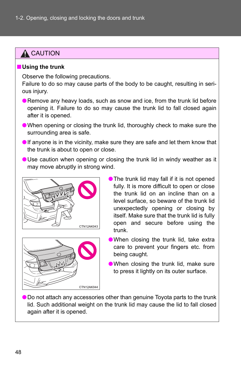 TOYOTA 2011 Corolla User Manual | Page 72 / 524