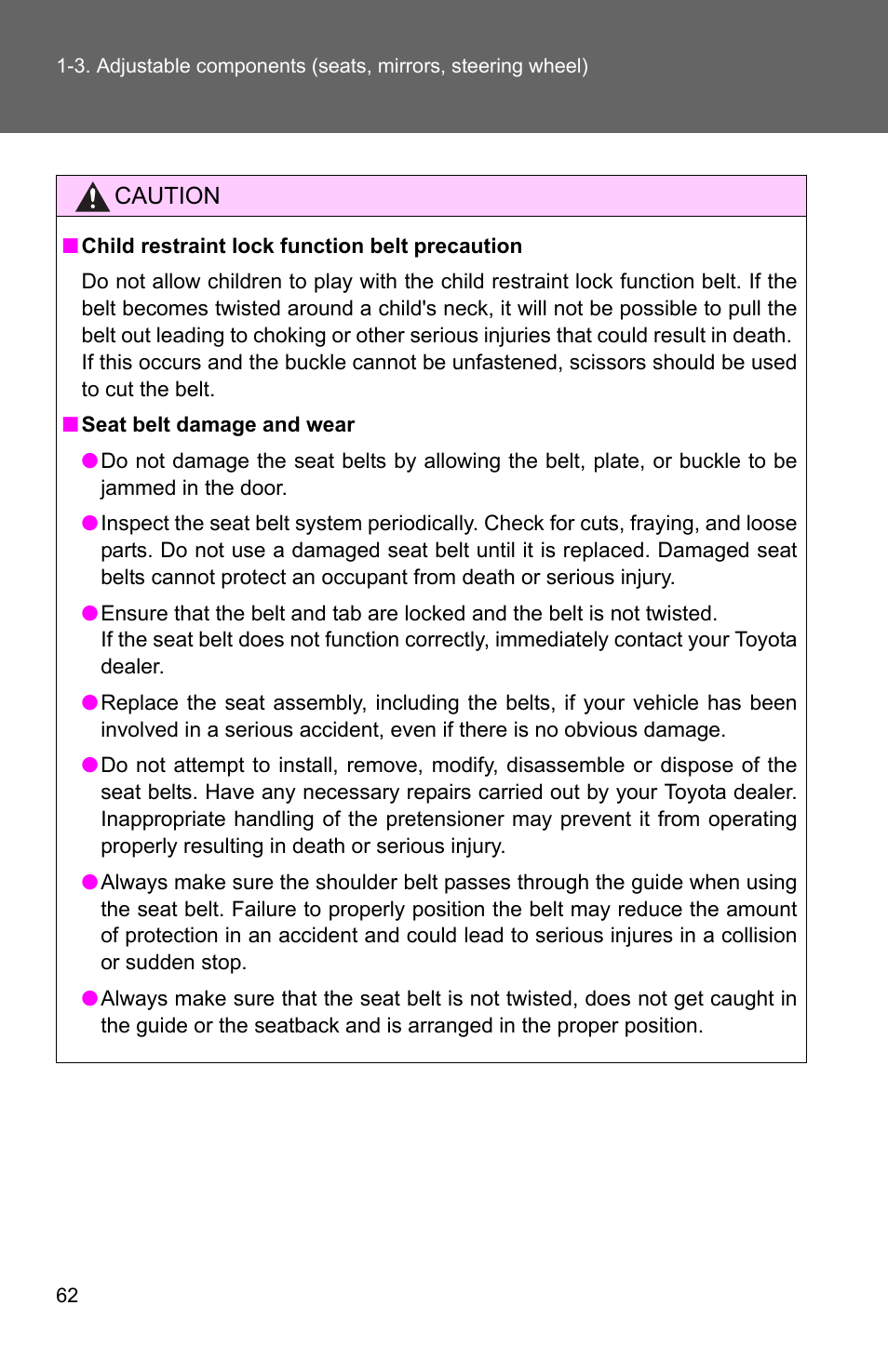 TOYOTA 2011 Corolla User Manual | Page 86 / 524