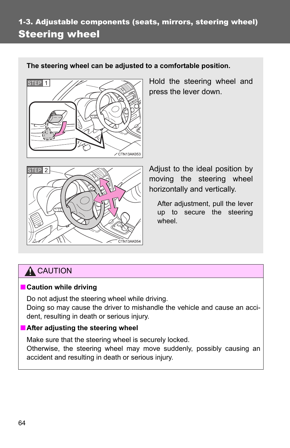 Steering wheel | TOYOTA 2011 Corolla User Manual | Page 88 / 524