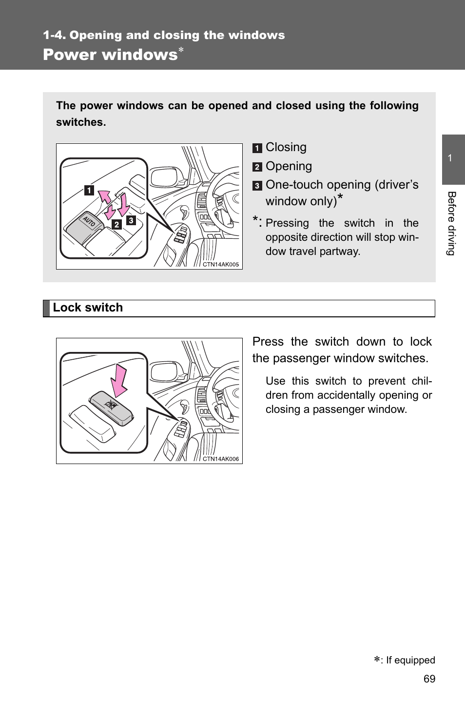 4. opening and closing the windows, Power windows | TOYOTA 2011 Corolla User Manual | Page 93 / 524