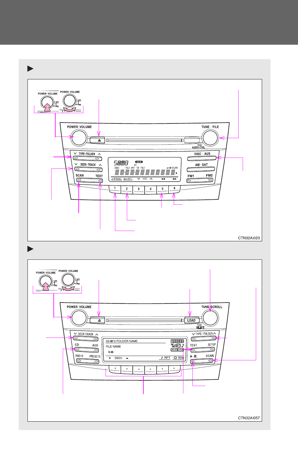 P. 210, Playing mp3 and wma discs, Type a type b | TOYOTA 2011 Camry HV User Manual | Page 227 / 519