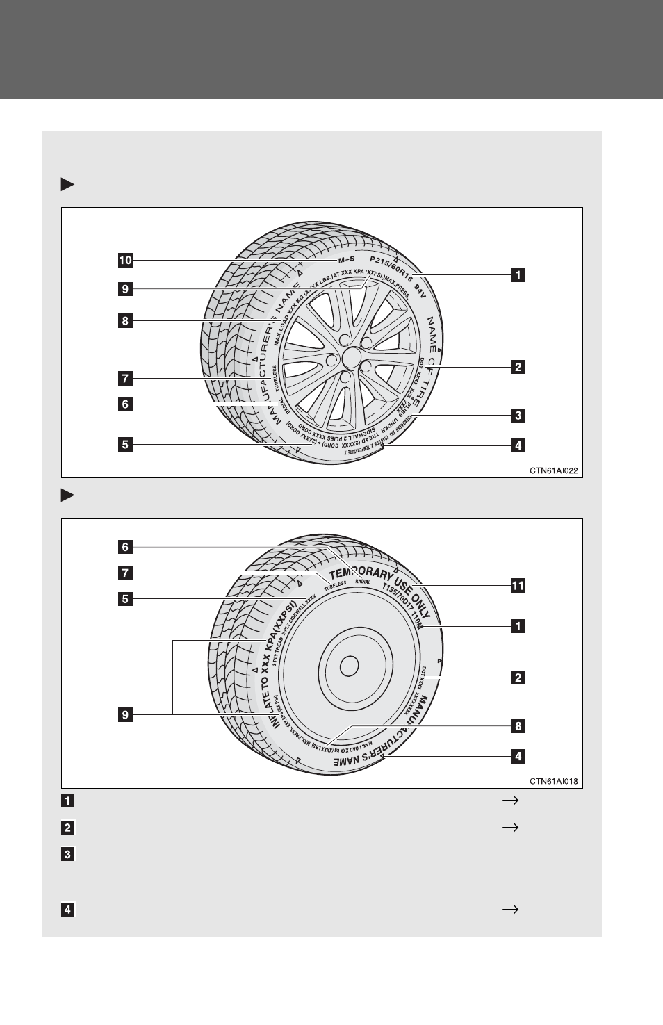 Tire information | TOYOTA 2011 Camry HV User Manual | Page 476 / 519