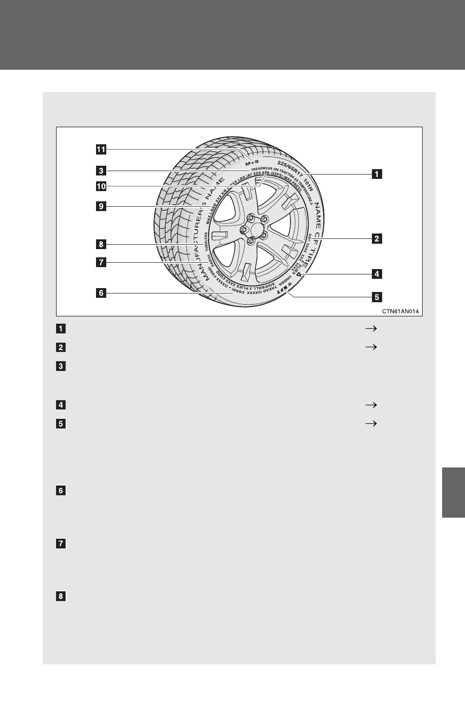 Tire information | TOYOTA 2011 Rav4 User Manual | Page 511 / 554