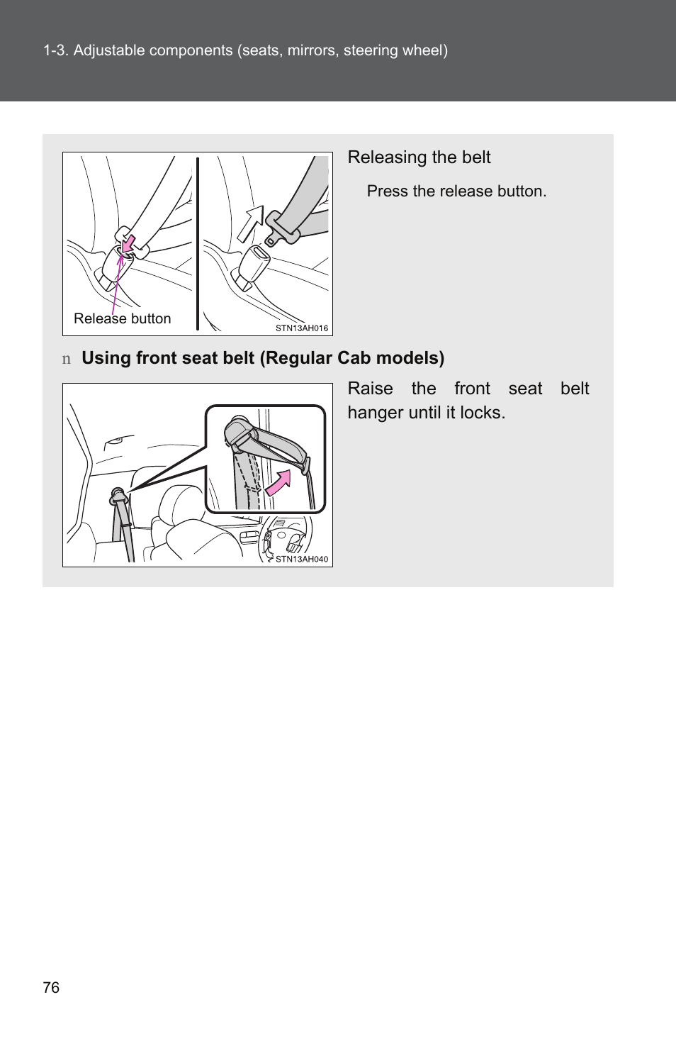 TOYOTA 2011 Tundra User Manual | Page 101 / 753