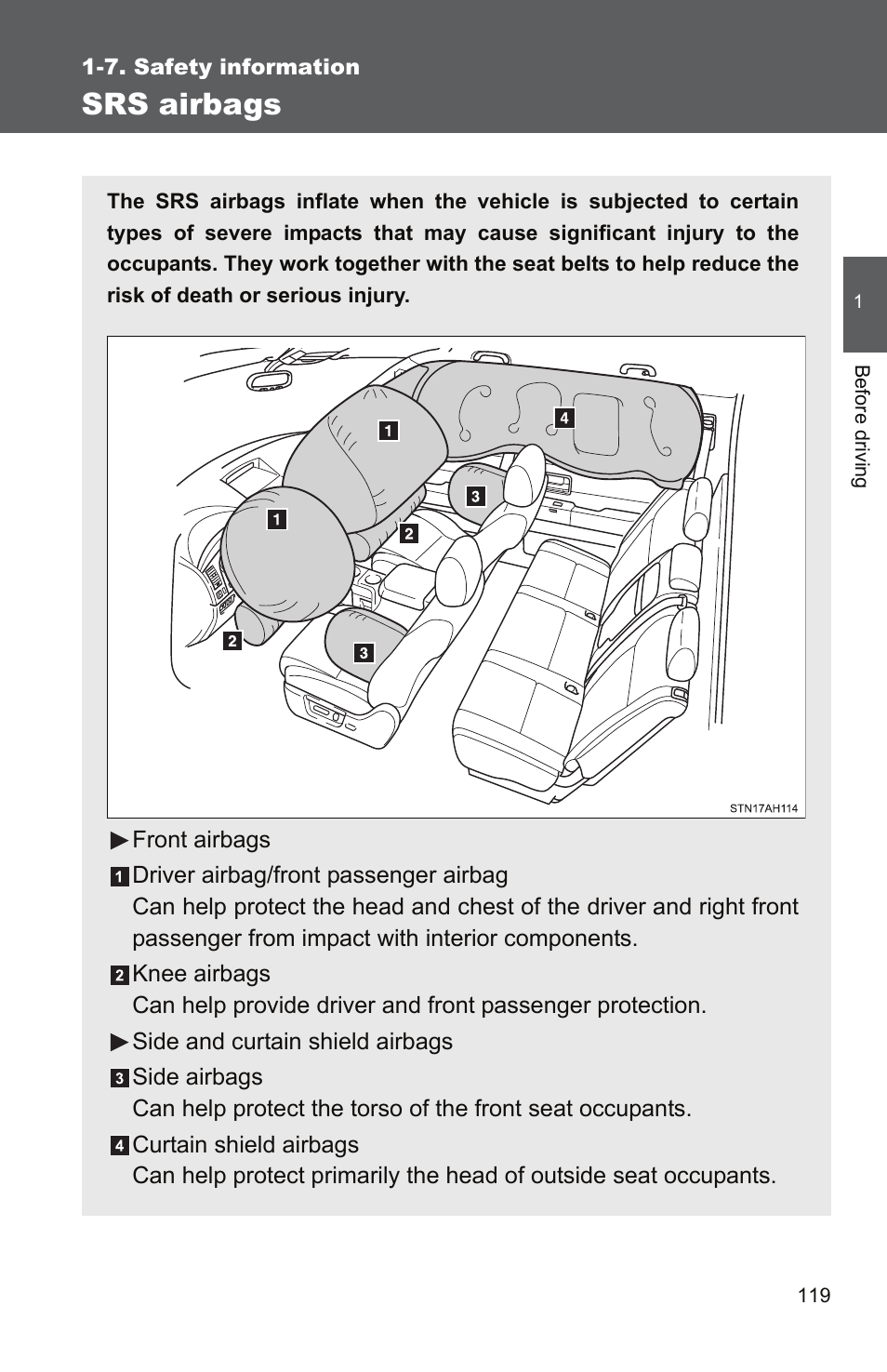 Srs airbags | TOYOTA 2011 Tundra User Manual | Page 144 / 753