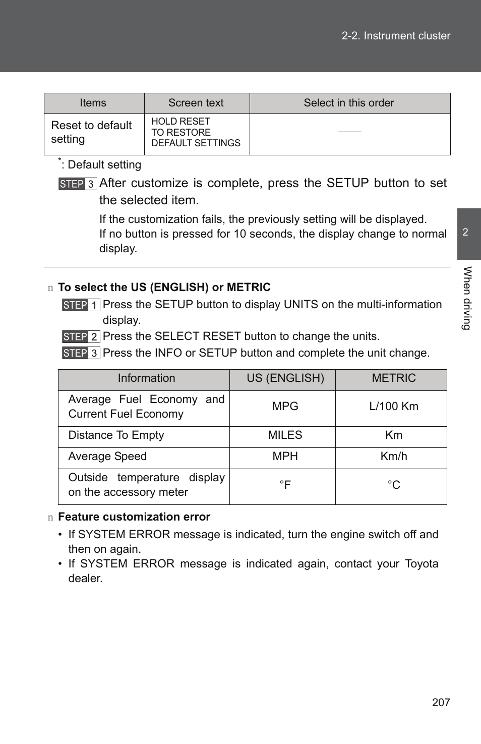 TOYOTA 2011 Tundra User Manual | Page 231 / 753