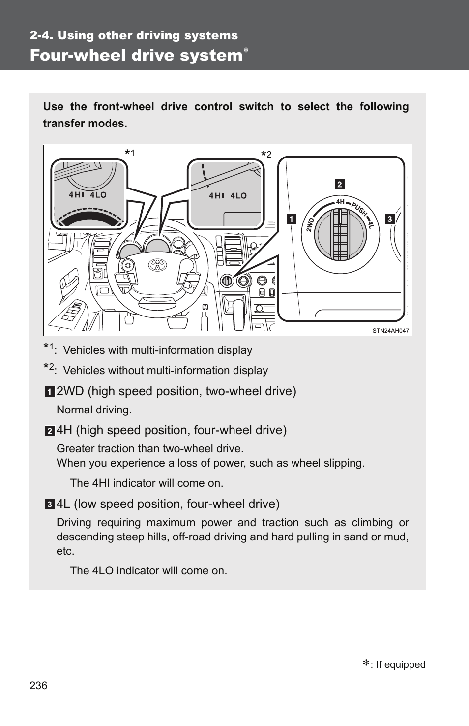 Four-wheel drive system | TOYOTA 2011 Tundra User Manual | Page 260 / 753