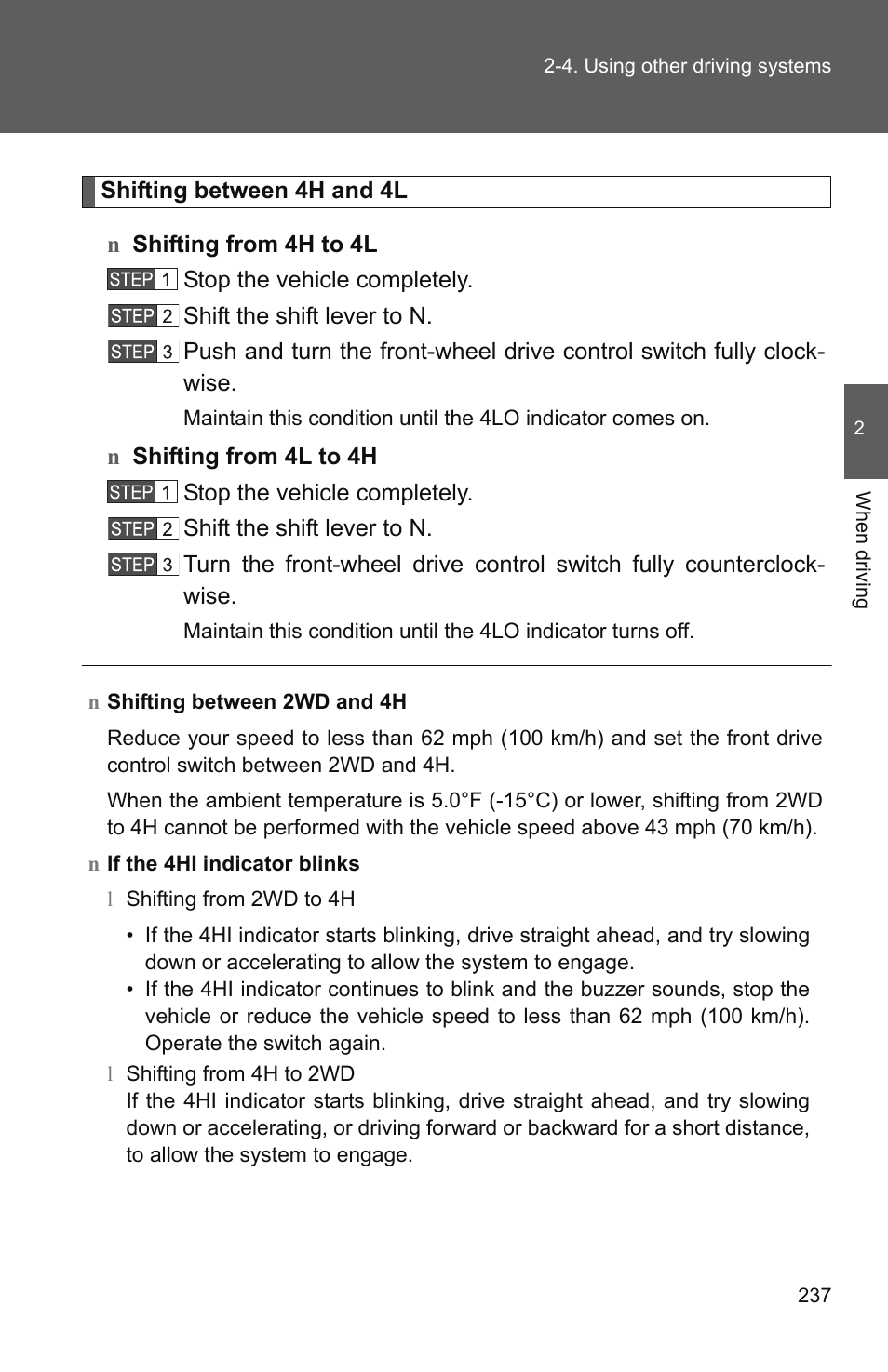 TOYOTA 2011 Tundra User Manual | Page 261 / 753