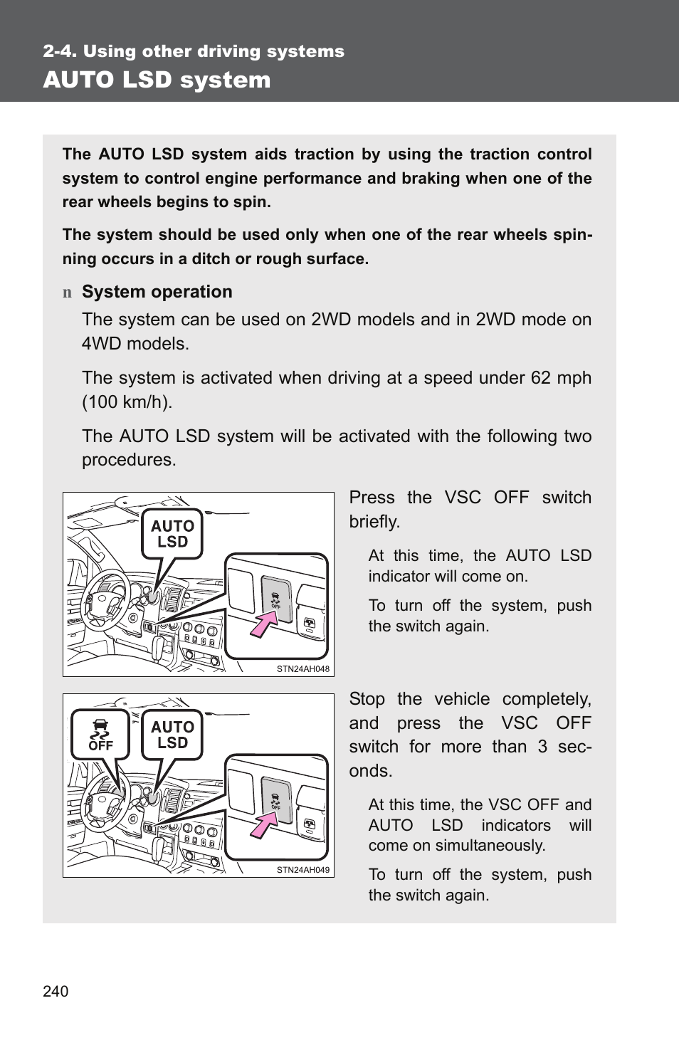 Auto lsd system | TOYOTA 2011 Tundra User Manual | Page 264 / 753